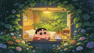 窗边雨夜治愈小新