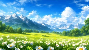 护眼草地花草树木