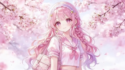 春日的樱花少女