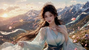山间古风仙气美女