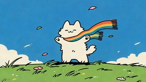 迎风拥抱小猫