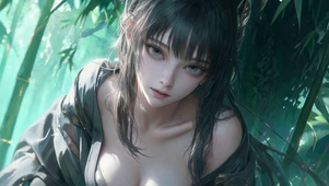 竹林古风美少女