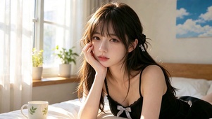 托腮美女
