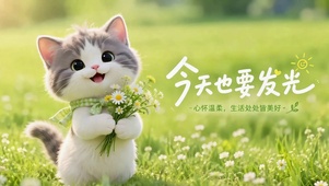 今天也要发光治愈萌猫咪