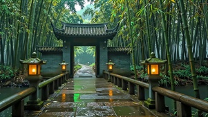 竹林雨径