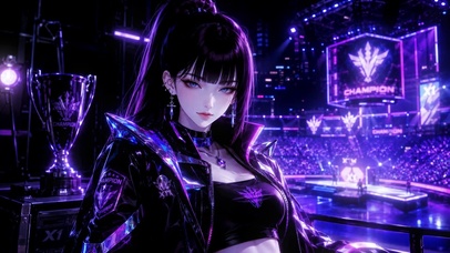紫调赛博电竞美少女
