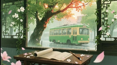 雨天公交车