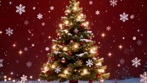 圣诞树带鱼屏 双屏