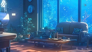 海底房间带鱼屏