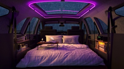 舒适车中雨夜氛围