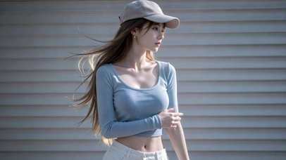 棒球帽清新纯欲美女