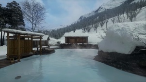 雪天温泉