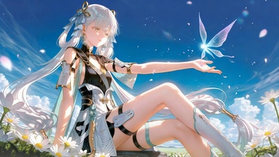 晴空少女戏蝶-今汐