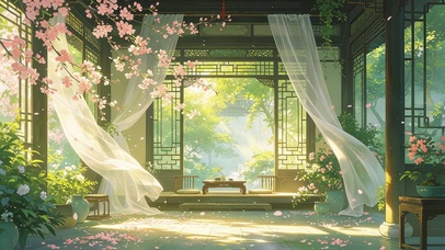 唯美古风庭院壁纸