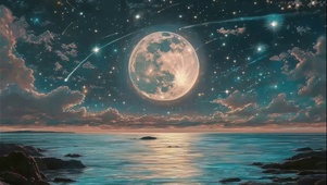 月夜星空唯美浪漫大海