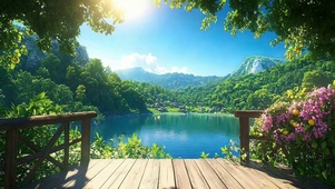 护眼山川绿景
