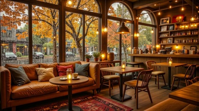 【雨景】秋日的咖啡馆
