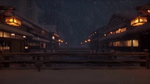 雪夜小镇