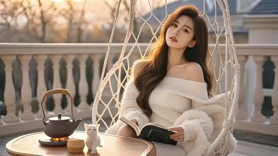 豪宅露台美女