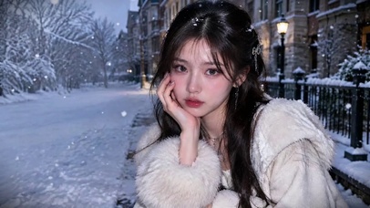 雪景美女