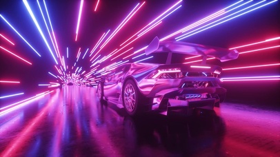 霓虹隧道汽车