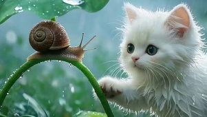 雨天猫咪带鱼屏