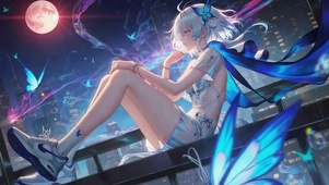 月夜都市蓝蝶少女守岸人