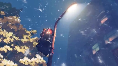 星有野—路灯下的雪