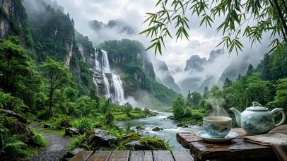 国风山水品茶