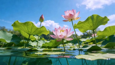 夏荷立清池