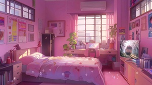 樱花树木房间