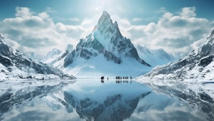 雪山下的冰原
