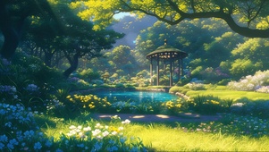 清新绿色阳光花园