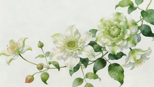 唯美绿色治愈花枝