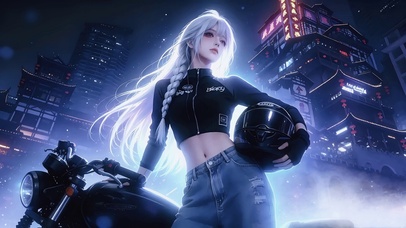 赛博朋克机车少女