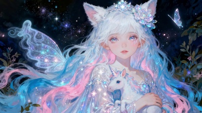 梦幻星空精灵独角兽美少女
