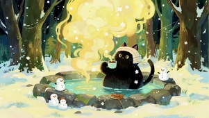 黑猫泡温泉