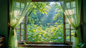 夏窗绿意