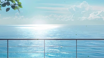 海景树木带鱼屏