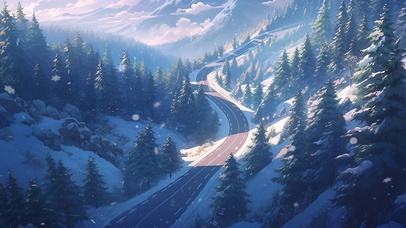 【4K】盘山雪路