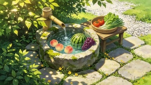 庭院冰镇夏果