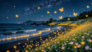 星空海岸发光蝴蝶花田