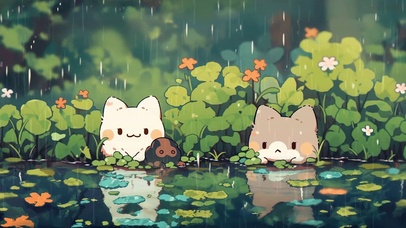 雨中小猫