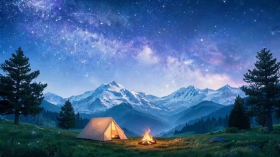 星空下火堆