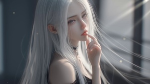 窗户边可爱女孩