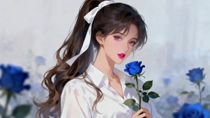 清新蓝玫瑰女孩