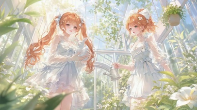 阳光花房可爱双生美少女