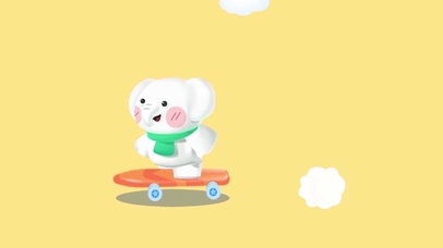 滑滑板的小象