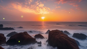 海边落日
