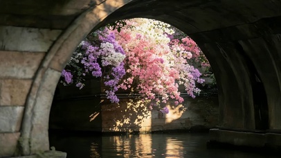河流边鲜花
